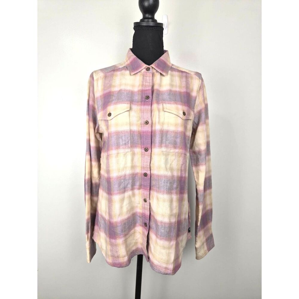 Toad&Co Re-Form Flannel Shirt Plaid Recycled Cotton Granola Gorpcore Eco Fall